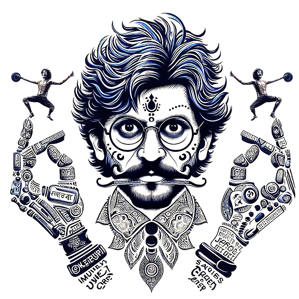 A magician doing tricks on finger tips.